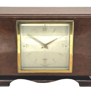 Stunning Vintage Art deco Elliott 8-Day Mantel Clock, Burr Walnut