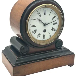 Victorian Drum Head Slate Mantel Clock, 8 Day striking Clock, view 2