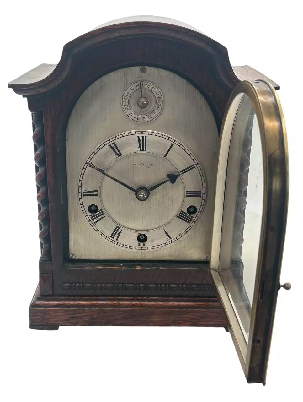 Gorgeous Edwardian French Inlaid Balloon Shaped Mantel Clock, 8 Day Clock