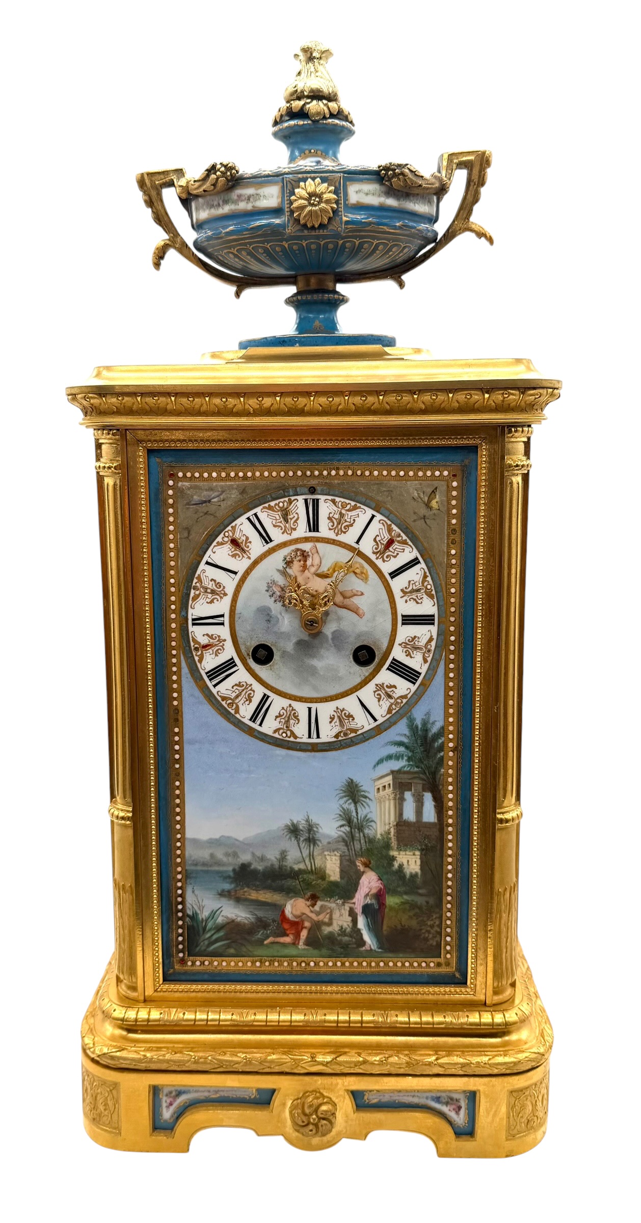 French 8-Day Bronze Ormolu Mantel Clock
