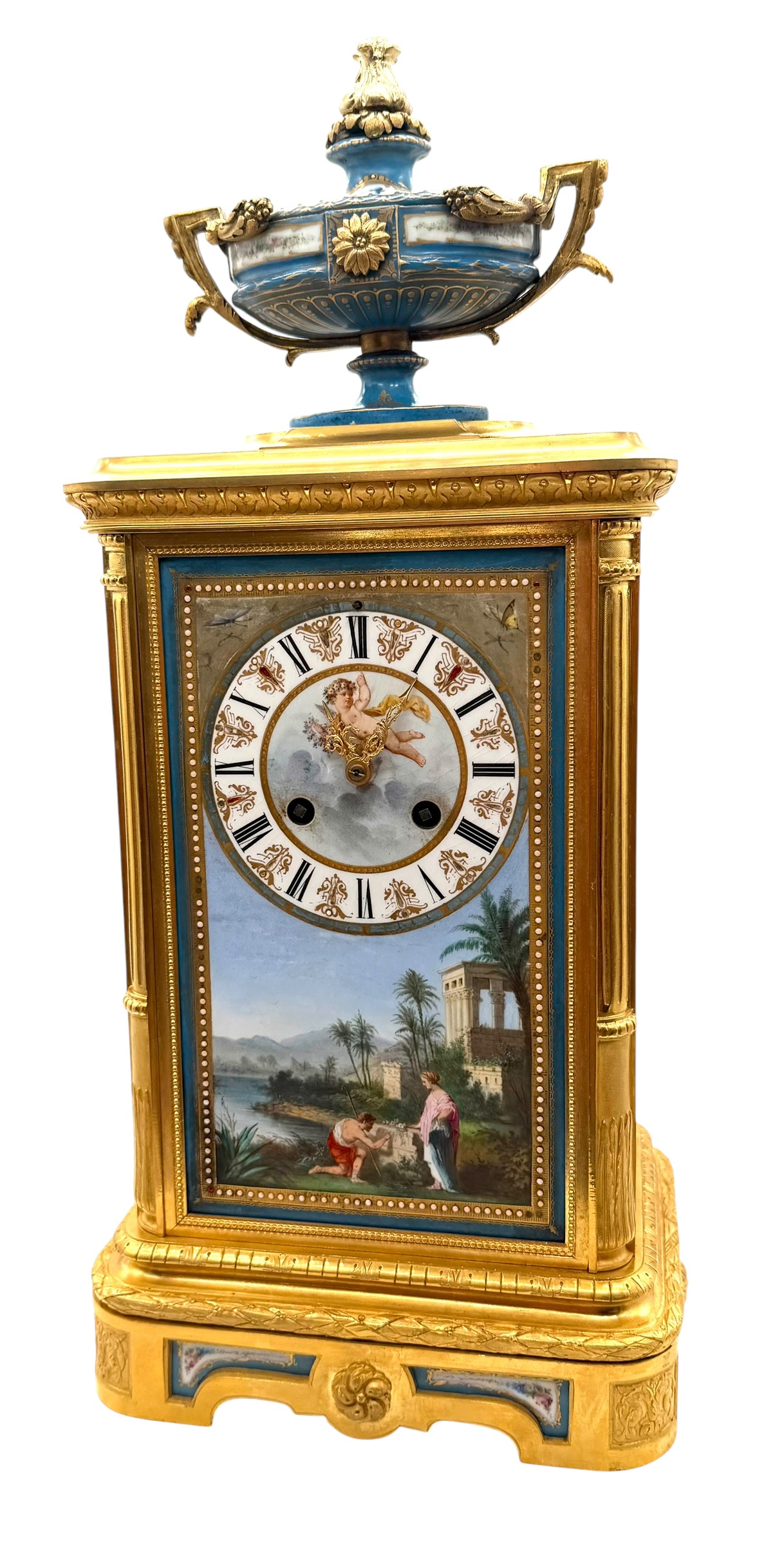 French 8-Day Bronze Ormolu Mantel Clock