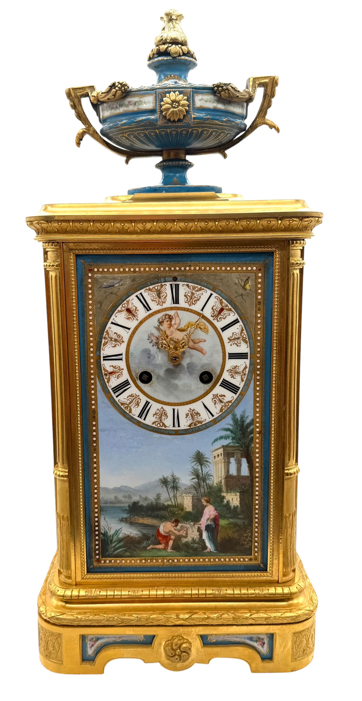 French 8-Day Bronze Ormolu Mantel Clock