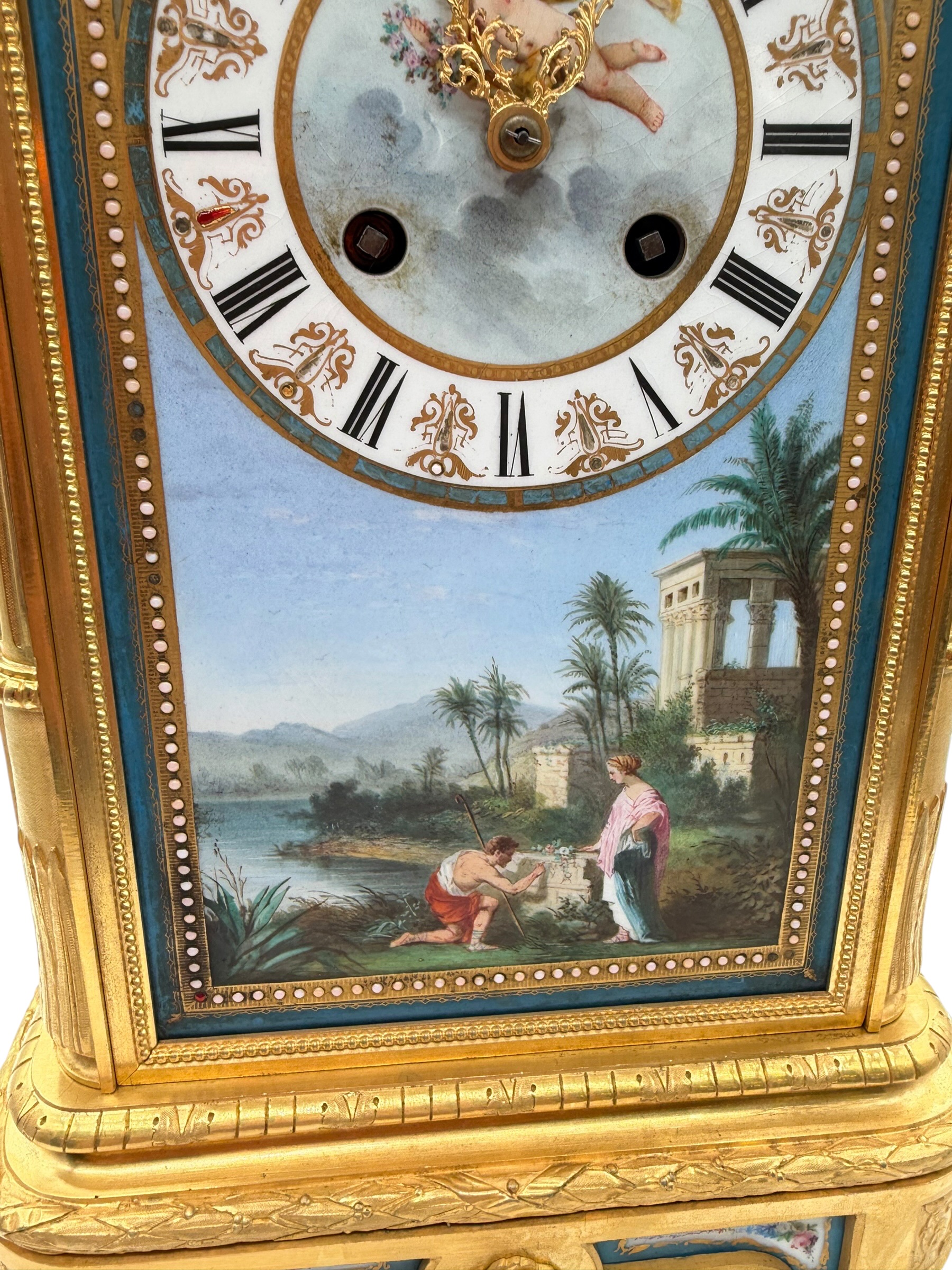 French 8-Day Bronze Ormolu Mantel Clock