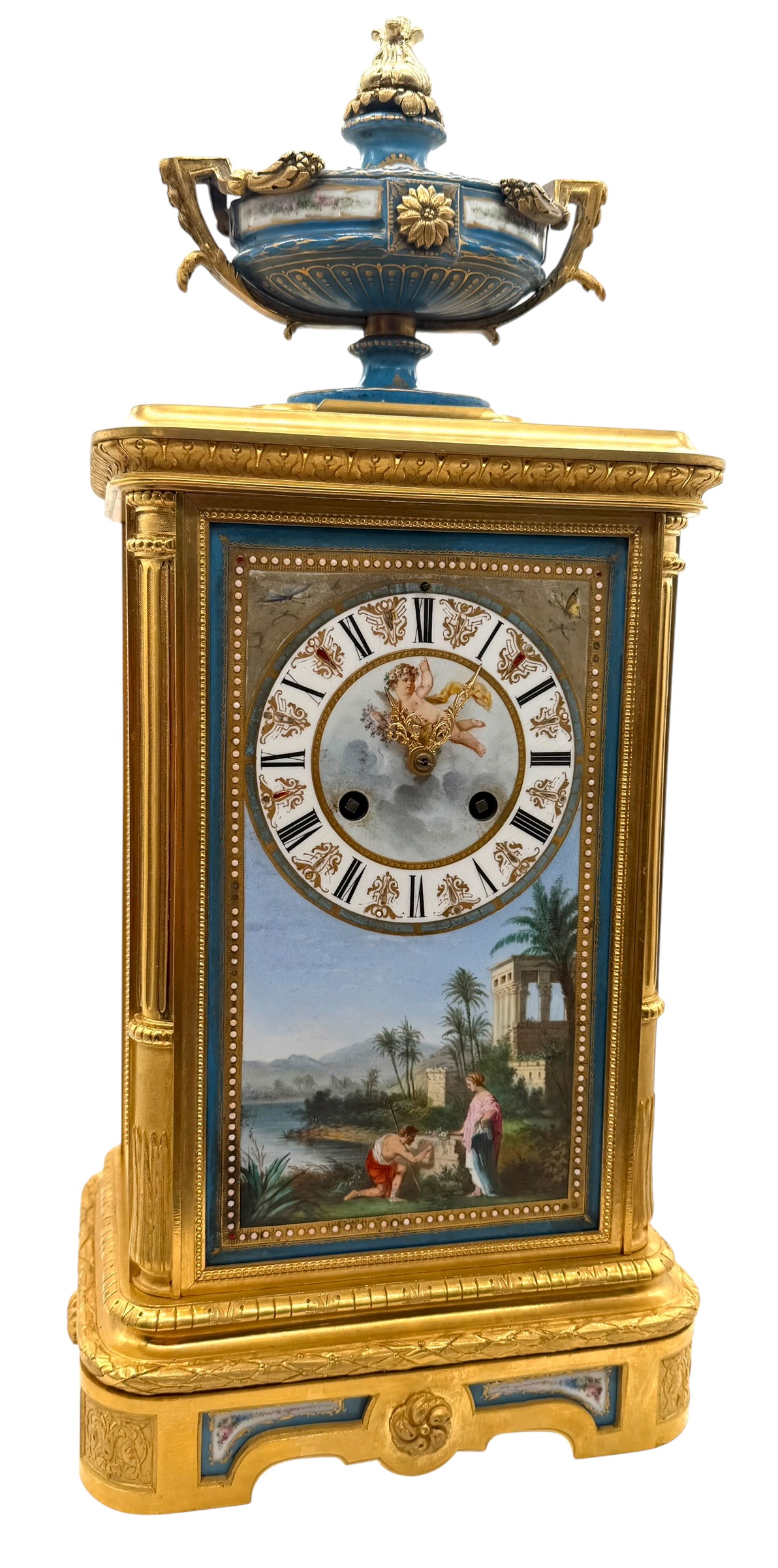 French 8-Day Bronze Ormolu Mantel Clock