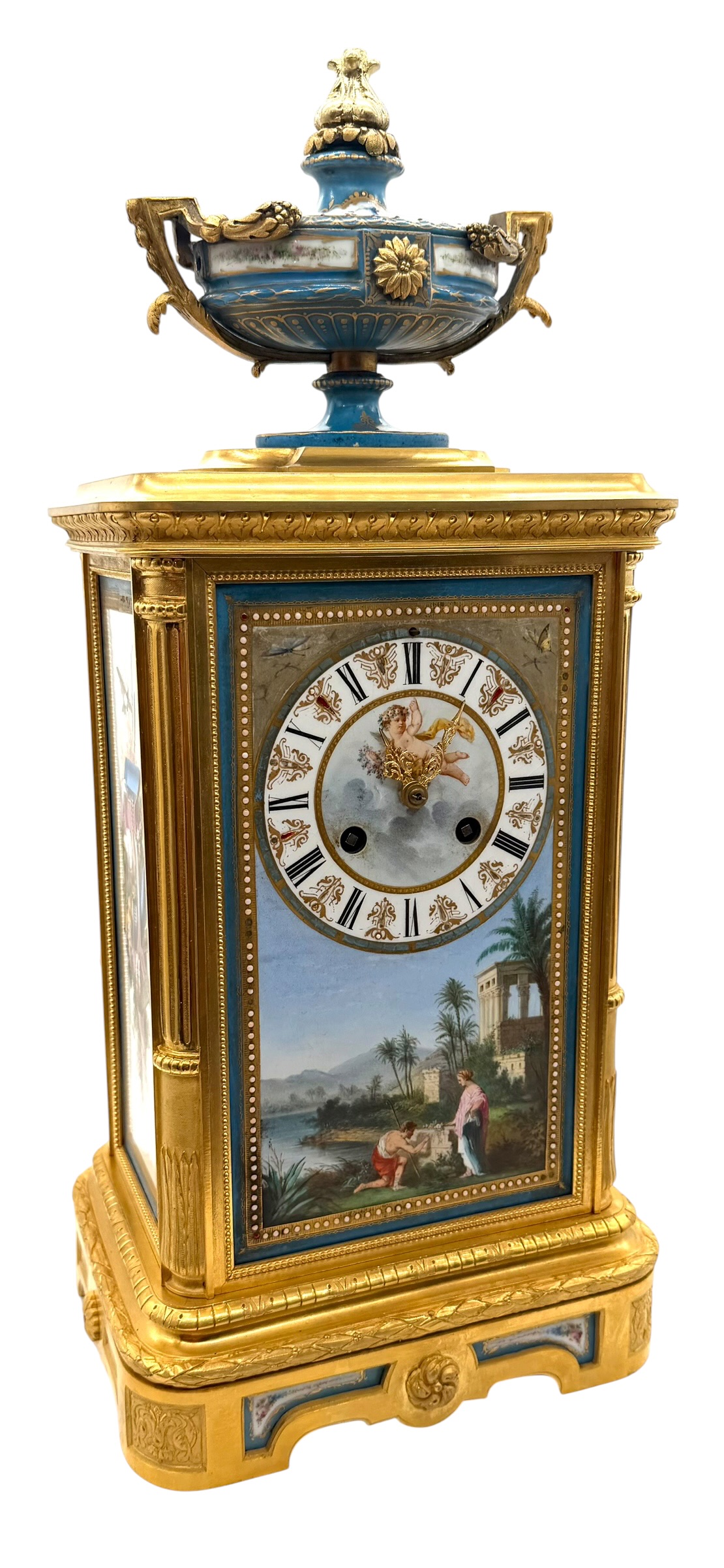 French 8-Day Bronze Ormolu Mantel Clock