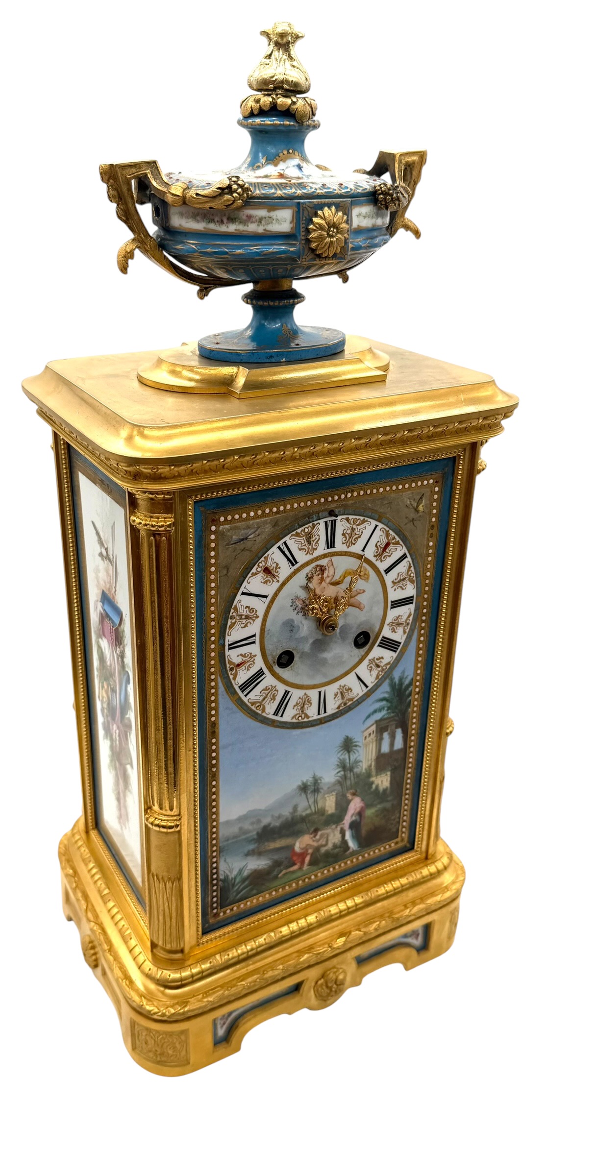 French 8-Day Bronze Ormolu Mantel Clock