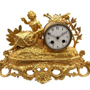 breathtaking Antique French 8-Day Bronze Ormolu Mantel Clock