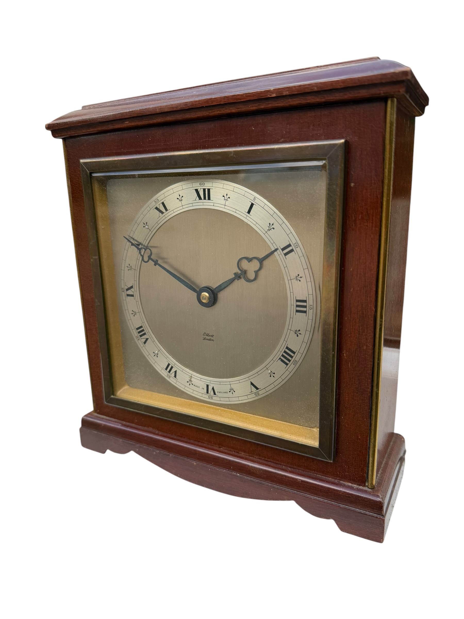 Large Antique/Vintage Elliott of London Mahogany Mantel Clock – 8-Day Movement