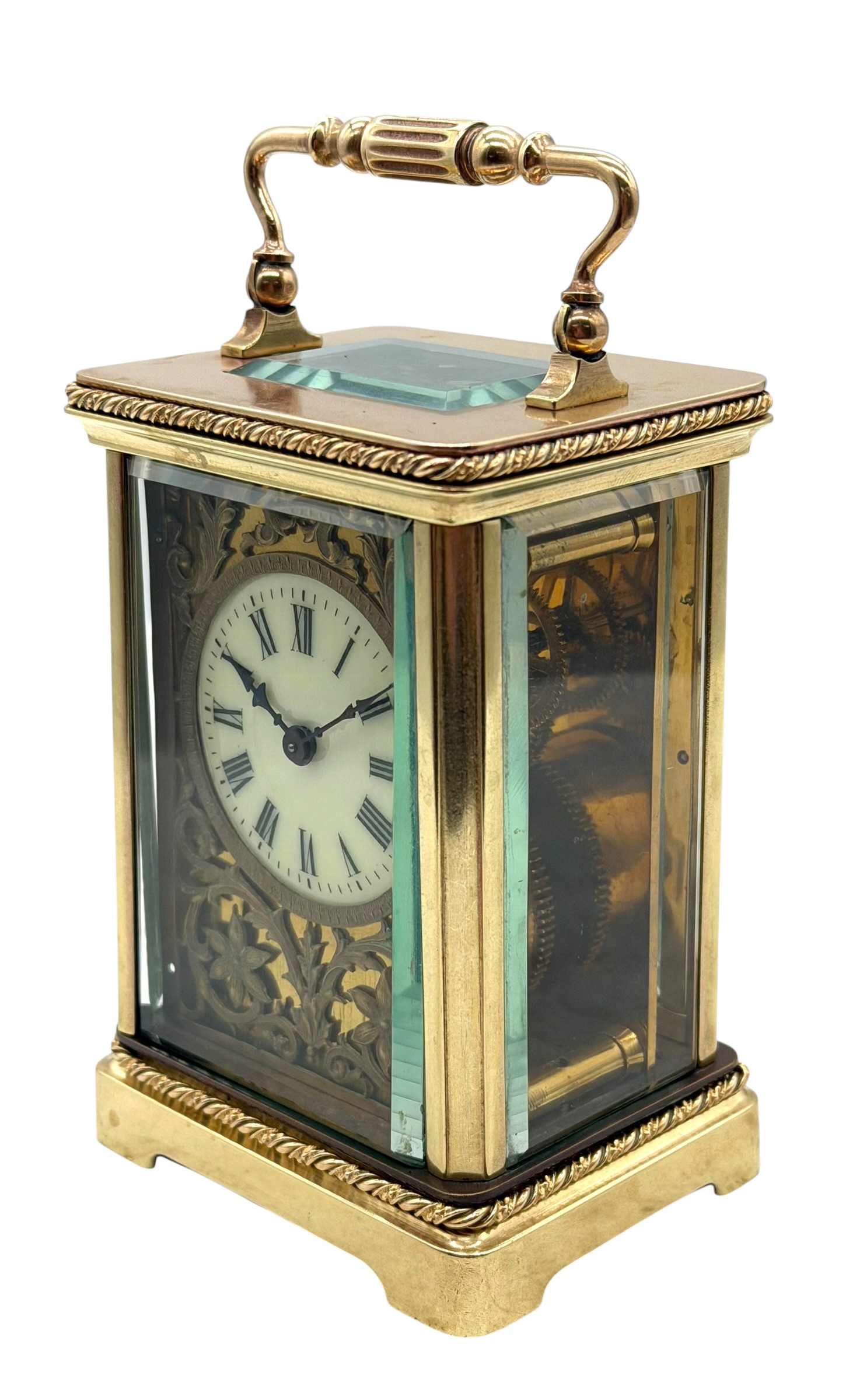 Fret work carriage clock