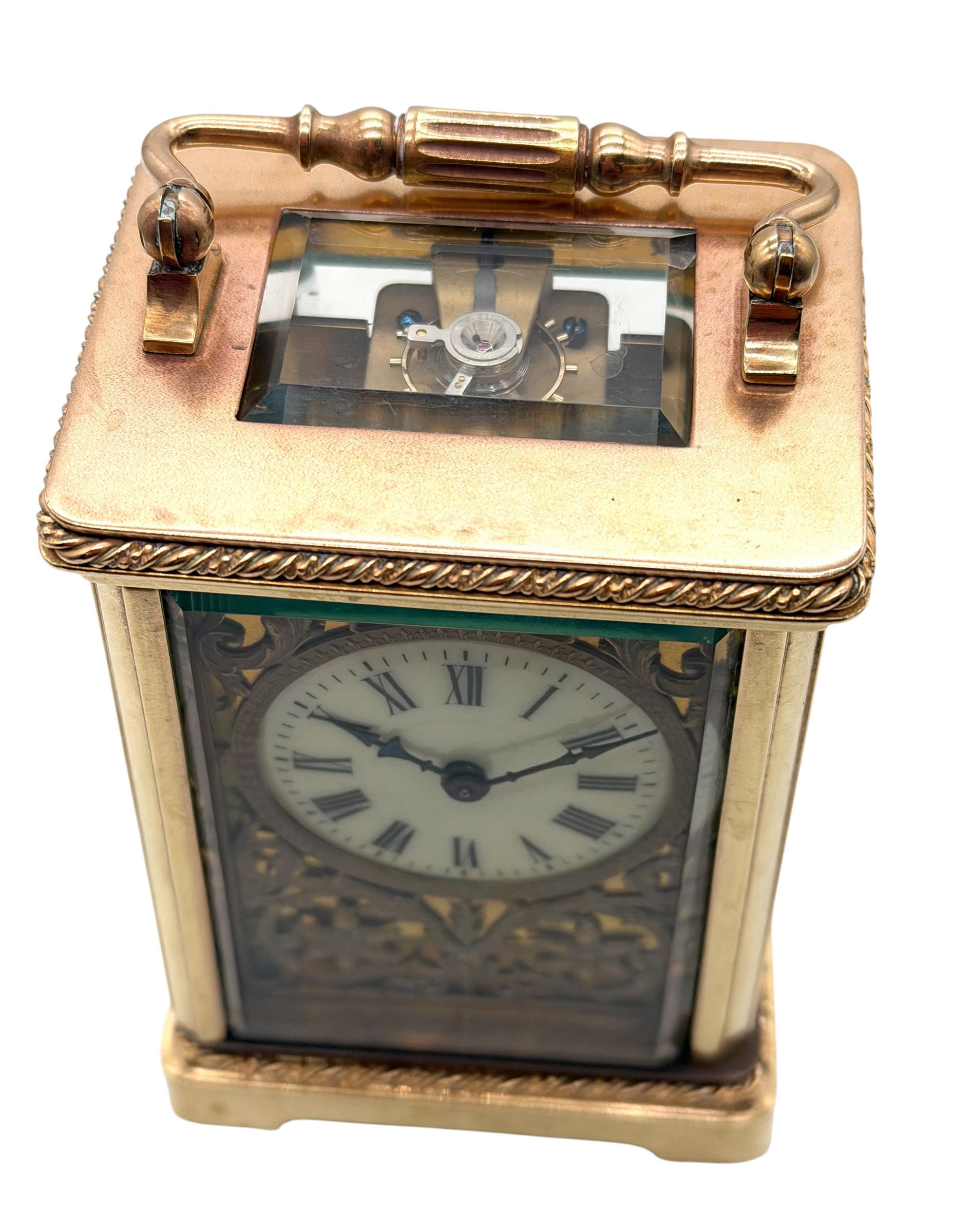 Fret work carriage clock