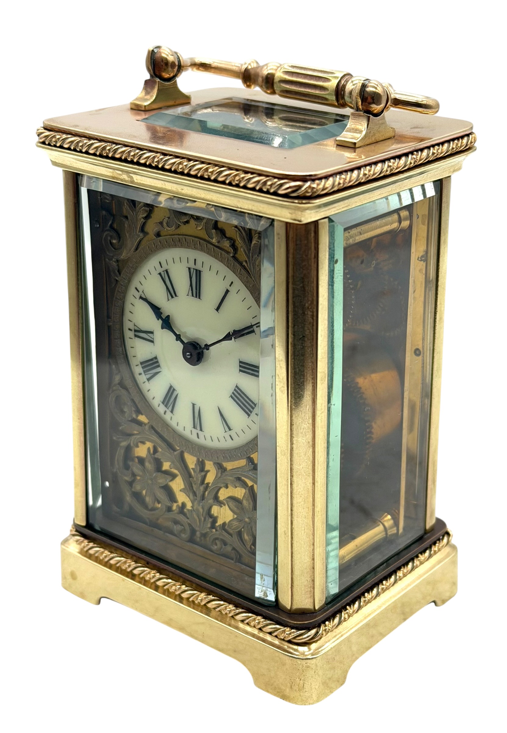 Fret work carriage clock