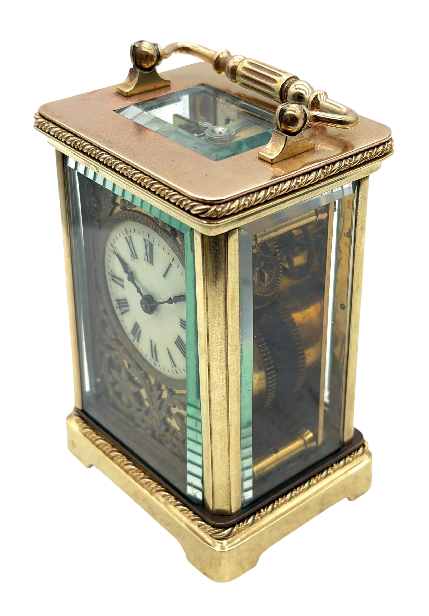 Fret work carriage clock
